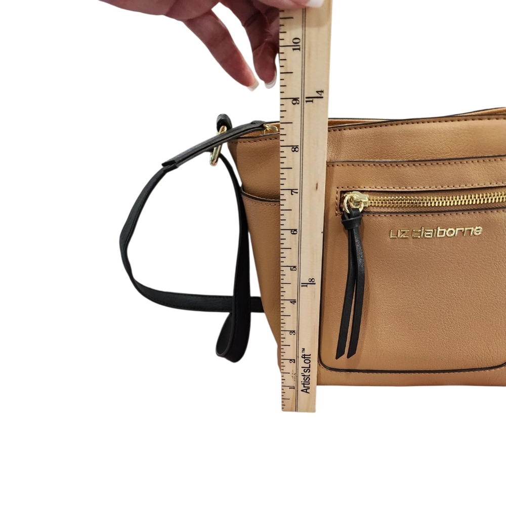 LIZ CLAIBORNE Lola Camel Black Crossbody Bag NWOT - Picture 14 of 15